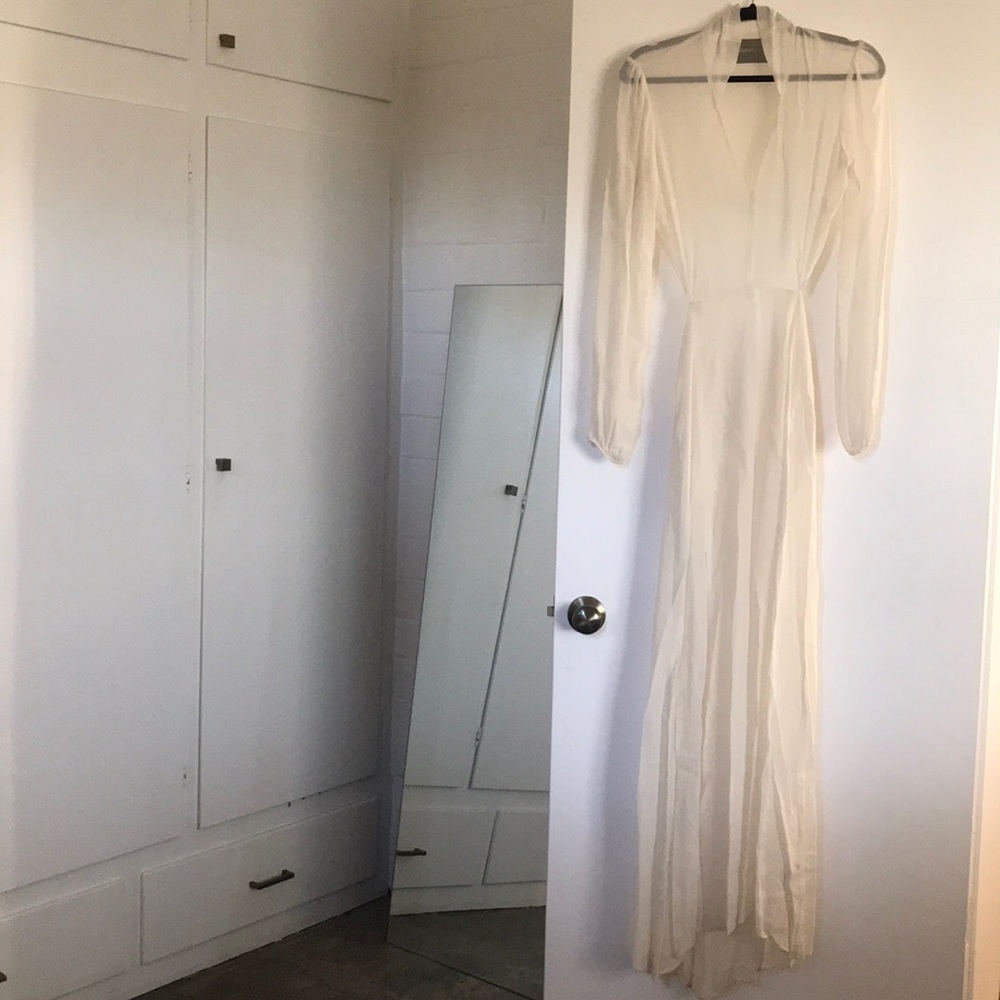 Reformation off white sheer dress